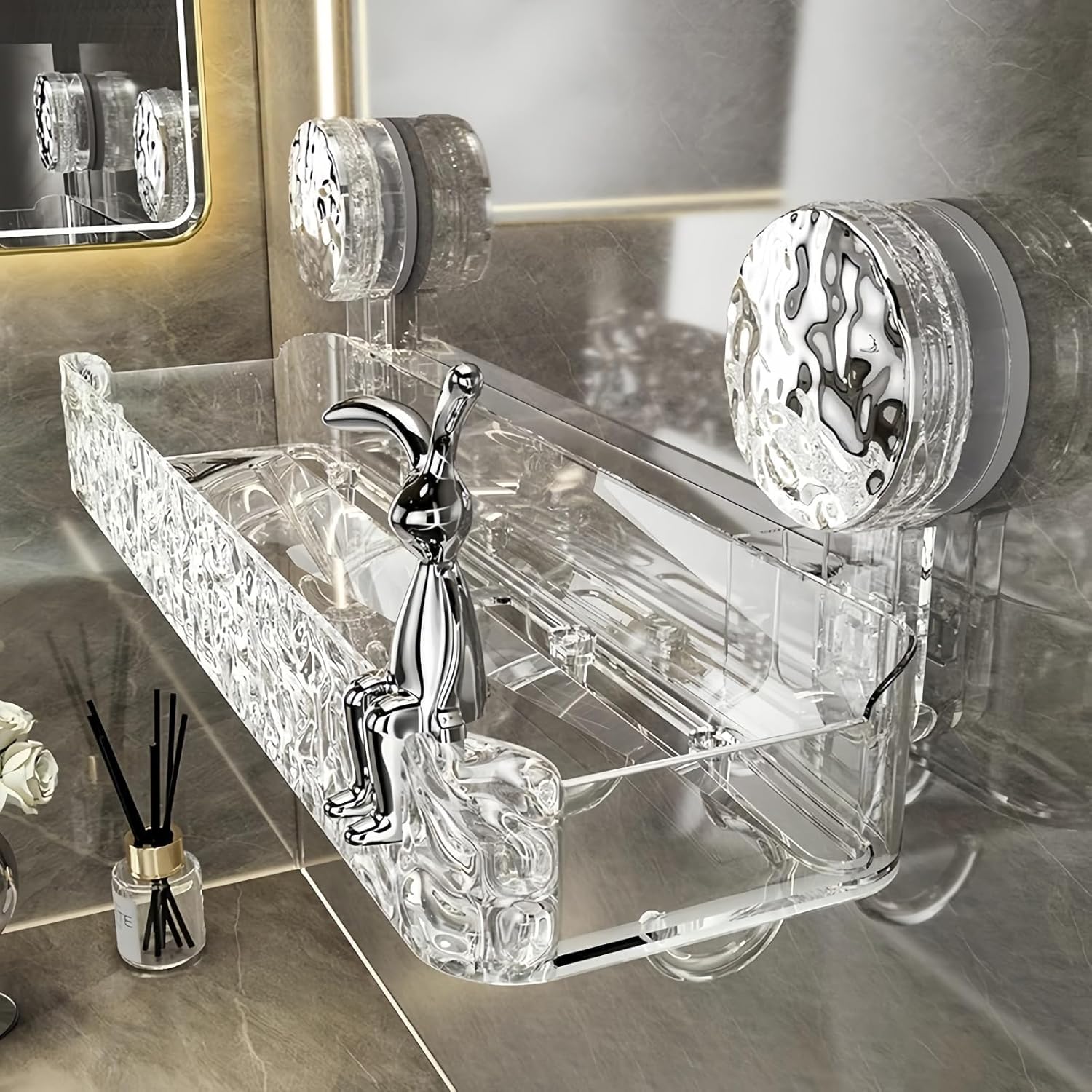 Bathroom Suction Shelf No Drill — Bathroom Safety
