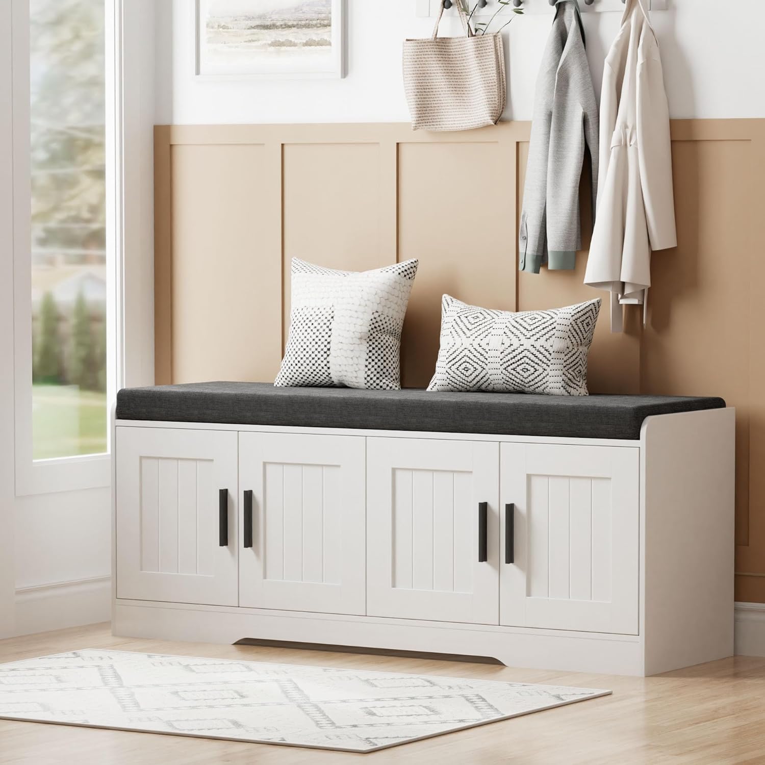 Entryway Bench With Shoe Storage — Transfers